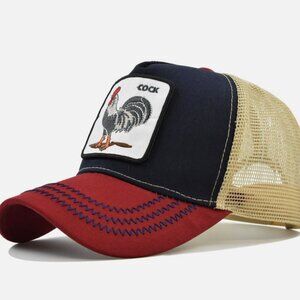 Men Women Baseball Cap Golf Chicken Embroidery Mesh Snapback Trucker Sports Hat